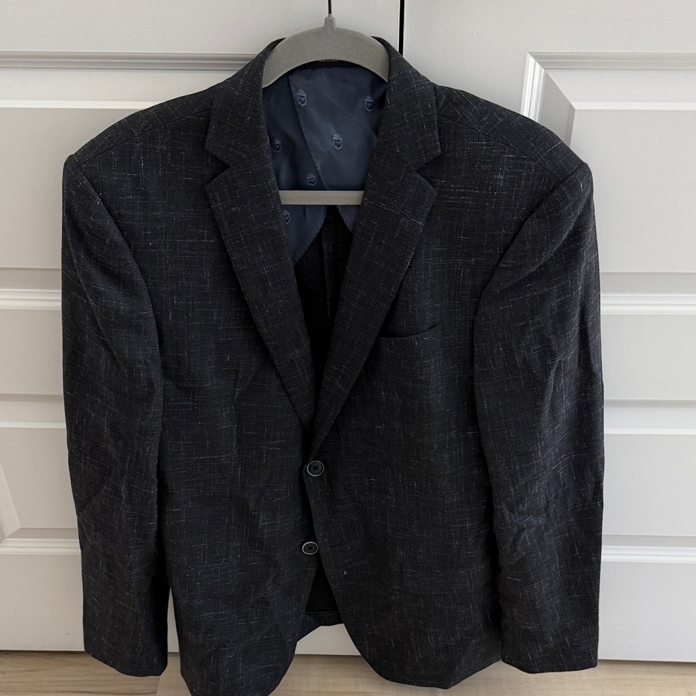 John Varvatos Dark Charcoal Textured Sport Coat